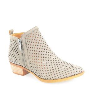 LUCKY BRAND Women’s Nude Nubuck Leather Perforated BASAL Zip Ankle Booties 9